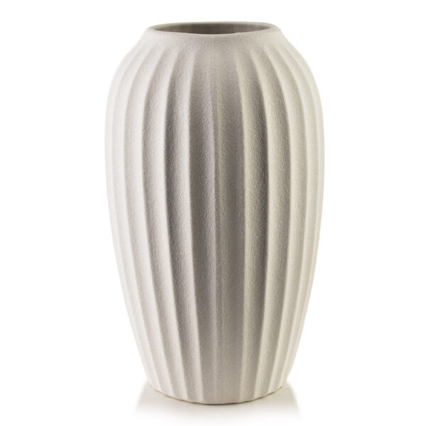 Rillenvase MANON 30 cm – Elegante Premium Vase aus Polyresin