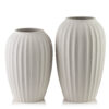 Rillenvase MANON 30 cm – Elegante Premium Vase aus Polyresin