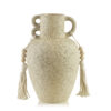 Henkelvase Polyresin mit Quasten – MANON 26 cm in Beige