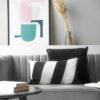 Schwarz-Weißes Stripes Dekokissen 50x30 – Modernes Sofakissen mit Füllung