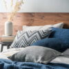 Blaugraues Dekokissen BOHO – Stilvolles Sofakissen 60x40 cm