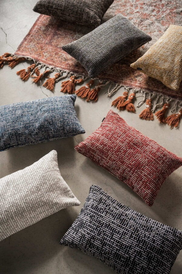 Blaugraues Dekokissen TELI – Gemütliches Sofakissen 50x50 cm