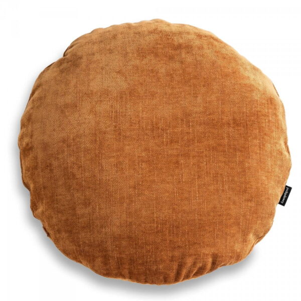 Rostfarbenes Rolo Rundkissen 45 cm – Dekokissen mit Füllung