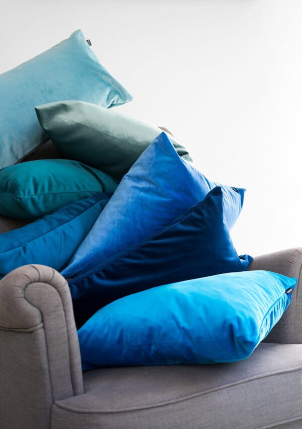 Blaues Dekokissen Velvet – Elegantes Wohnkissen 45x45 cm