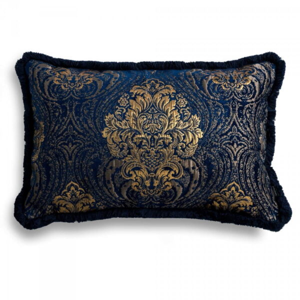 Marineblaues Dekokissen AURUM – Elegantes Sofakissen 60x40 cm