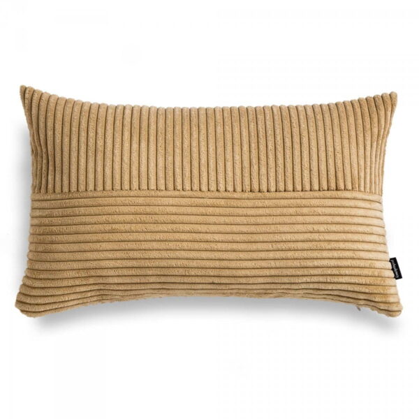 CORD SLIM Karamell Dekokissen 50x30 cm mit Streifenstruktur