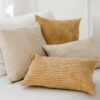 CORD SLIM Karamell Dekokissen 50x30 cm mit Streifenstruktur