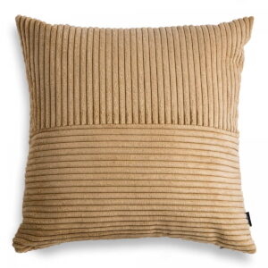 CORD SLIM Karamell Dekokissen 45x45 cm mit Streifenstruktur