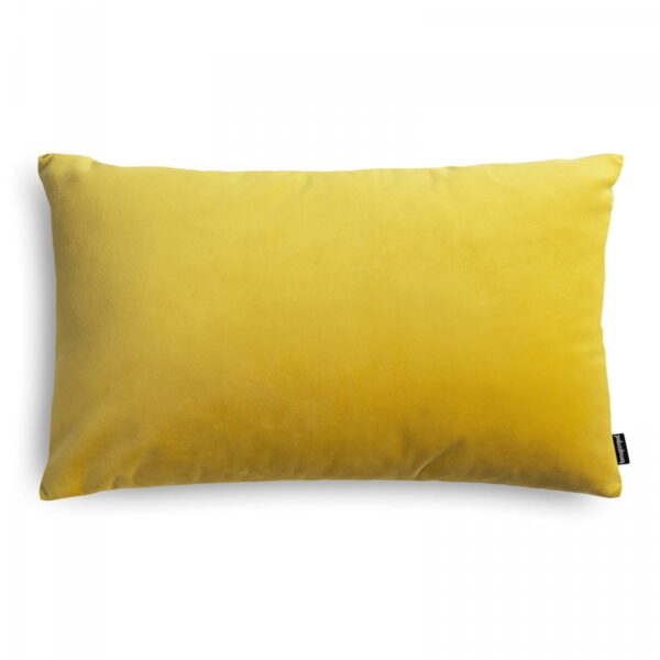 Gelbes Velours Dekokissen Velvet – Exklusives Sofakissen Gelb 50x30 cm