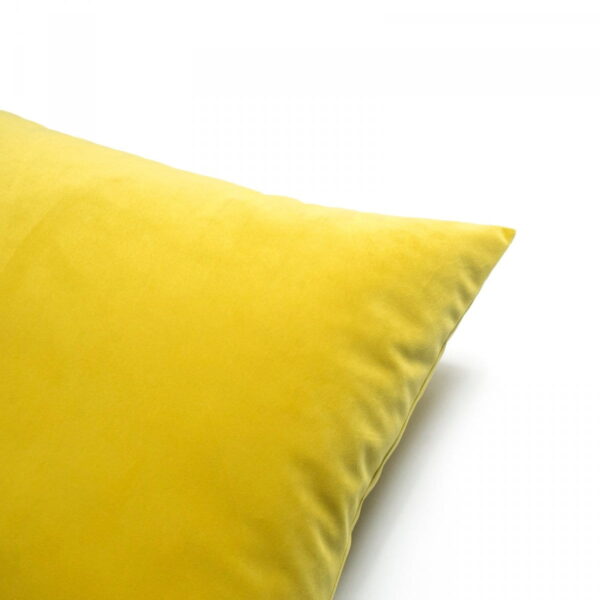 Gelbes Velours Dekokissen Velvet – Exklusives Sofakissen Gelb 50x30 cm
