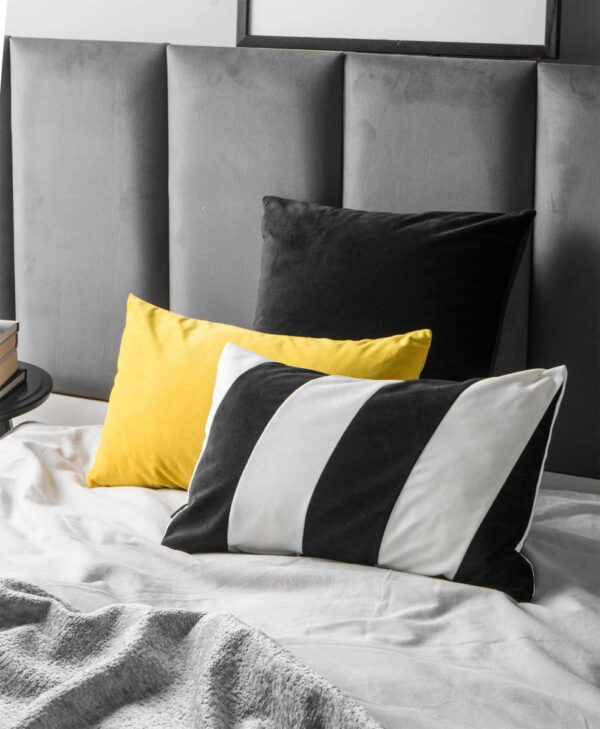 Gelbes Velours Dekokissen Velvet – Exklusives Sofakissen Gelb 50x30 cm
