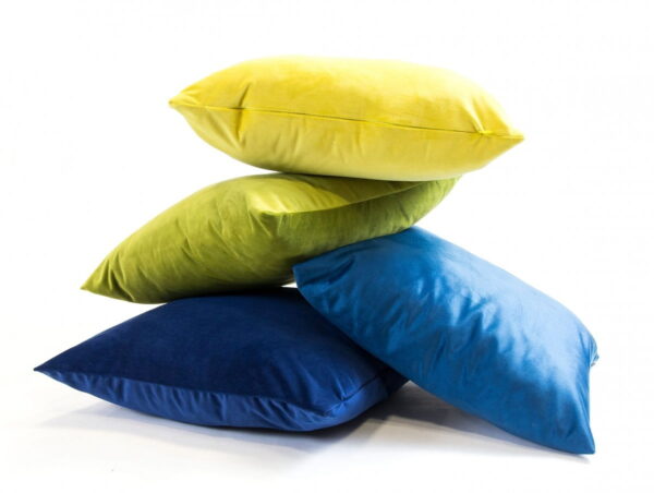 Gelbes Velours Dekokissen Velvet – Exklusives Sofakissen Gelb 50x30 cm