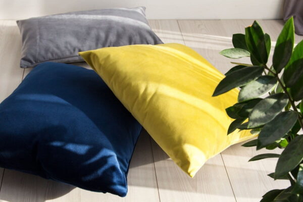 Velvet Velours Dekokissen – Gelb 45x45 cm