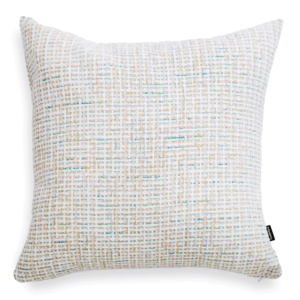 TELI Helles Bouclé Dekokissen 50x50 cm in Weiß-Beige