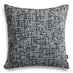 TELI Schwarz-Weiß Dekokissen 50x50 cm mit Bouclé-Struktur