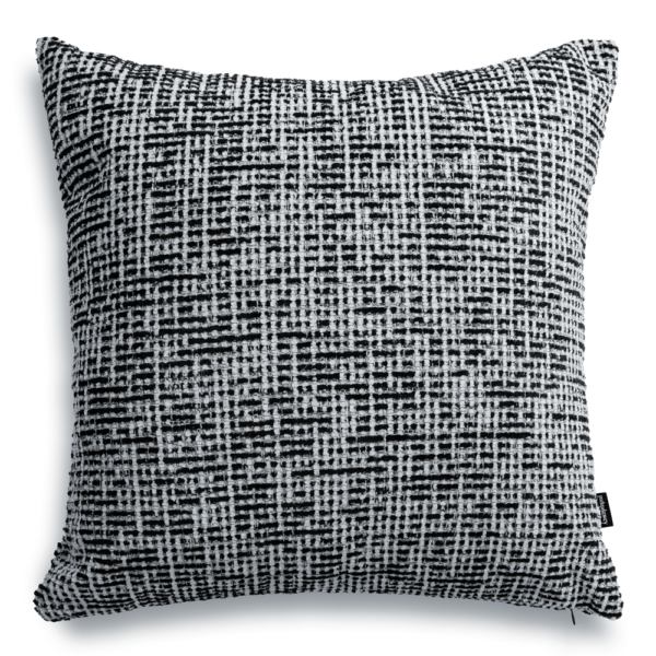 TELI Schwarz-Weiß Dekokissen 50x50 cm mit Bouclé-Struktur