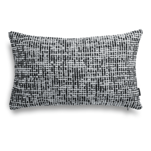 TELI Schwarz-Weiß Dekokissen 50x30 cm mit Bouclé-Struktur