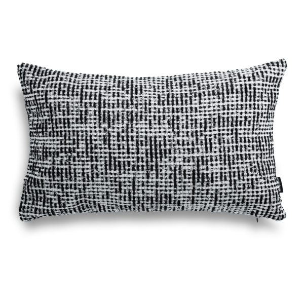 TELI Schwarz-Weiß Dekokissen 50x30 cm mit Bouclé-Struktur