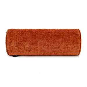 Rostbraunes Bouclé Kissen – Elegante Kissenrolle 45×15 cm