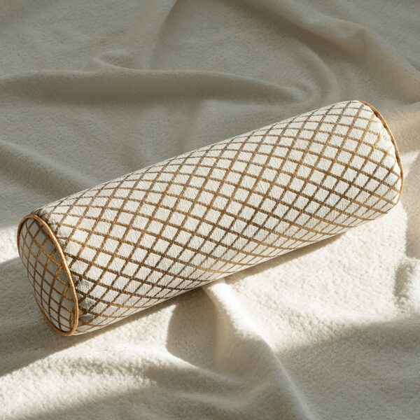 Cremefarbene Dekorrolle AURUM – Elegante Nackenrolle 45x15 cm