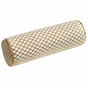 3891_neu Cremefarbene Dekorrolle AURUM – Elegante Nackenrolle 45x15 cm