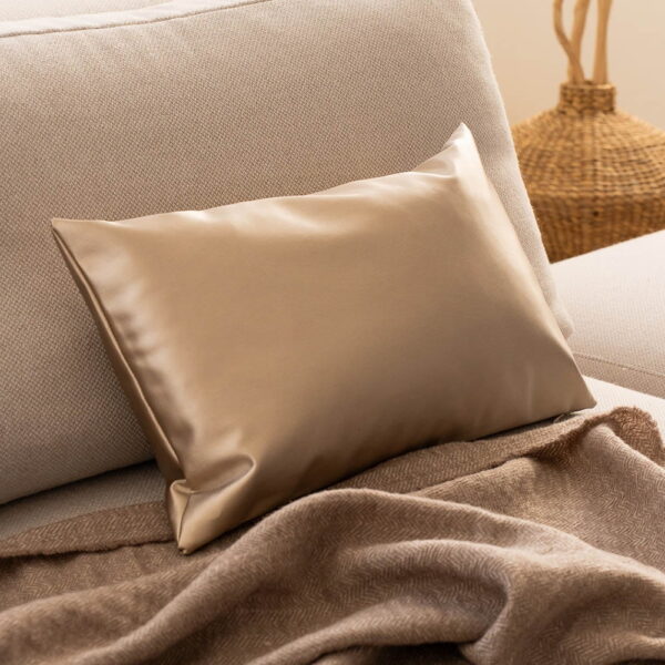 Spark Dekokissen 50x30 cm in Hellbraun mit elegantem Glanz