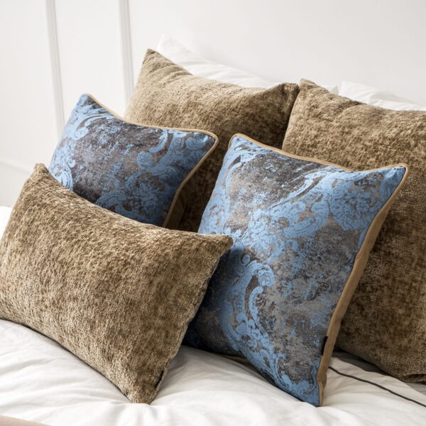 Beiges Bergen Dekokissen 50x50 cm – Strukturkissen mit Füllung