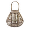 Graue Rattanlaterne 30 cm – Elegantes LUCIE GREY Windlicht