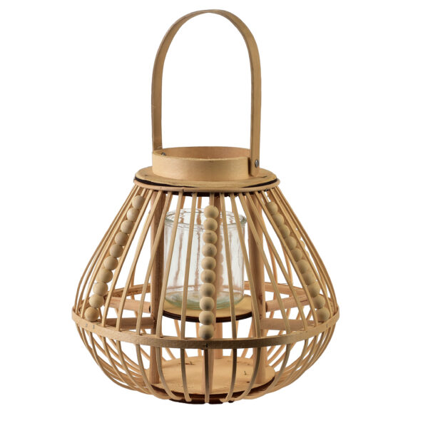 Große Rattan Laterne LUCIE NATURAL 59 cm – Handgeflochtene Natur Laterne