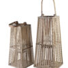Graue Rattanlaterne 57 cm – LUCIE GREY Windlicht