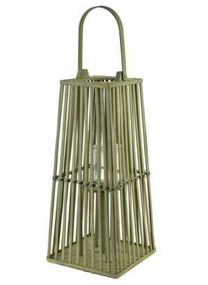 Rattanlaterne Grün 57 cm – LUCIE GREEN Windlicht