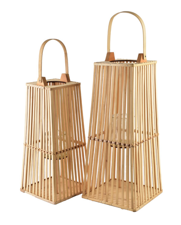 Rattan Windlicht LUCIE NATURAL 57 cm – Handgeflochtene Laterne aus Naturmaterial