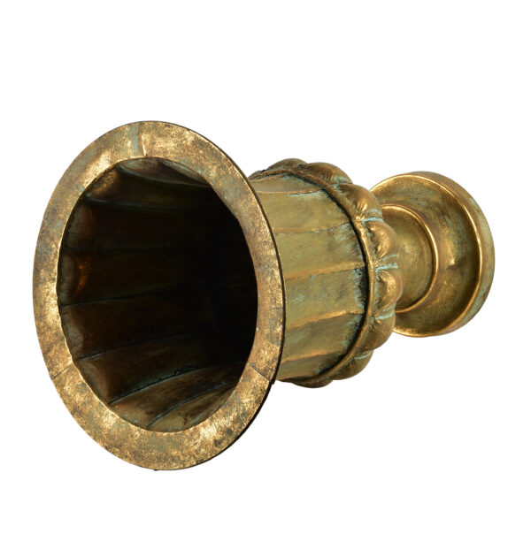 Metallvase VIOLA 37 cm – Dekorative Pokalvase in Gold und Türkis