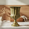Metallvase VIOLA 37 cm – Dekorative Pokalvase in Gold und Türkis