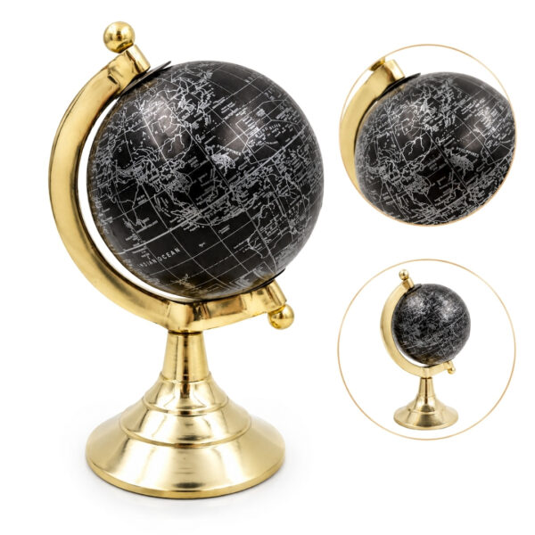 Schwarzer dekorativer Globus – Elegante Tischdekoration MMG004S