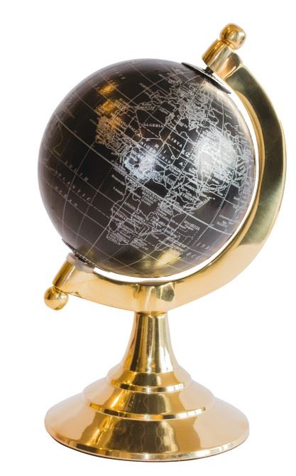 Schwarzer dekorativer Globus – Elegante Tischdekoration MMG004S