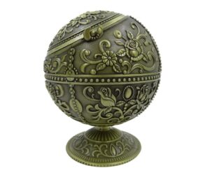 Metall Aschenbecher Globus – Exklusiver Design Aschenbecher mit Deckel