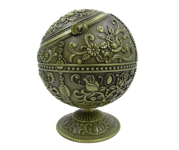 Metall Aschenbecher Globus – Exklusiver Design Aschenbecher mit Deckel