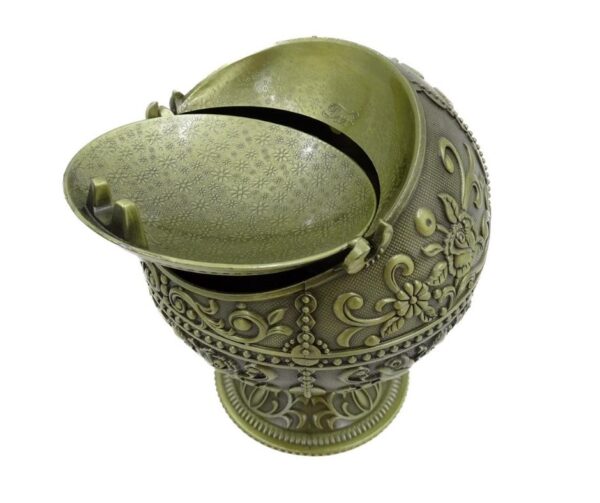 Metall Aschenbecher Globus – Exklusiver Design Aschenbecher mit Deckel