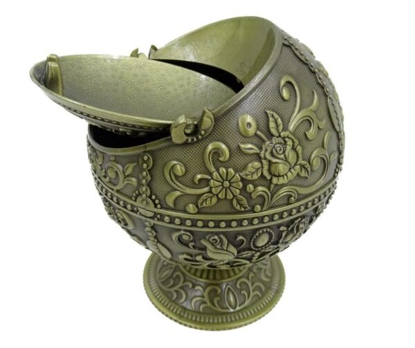 Metall Aschenbecher Globus – Exklusiver Design Aschenbecher mit Deckel