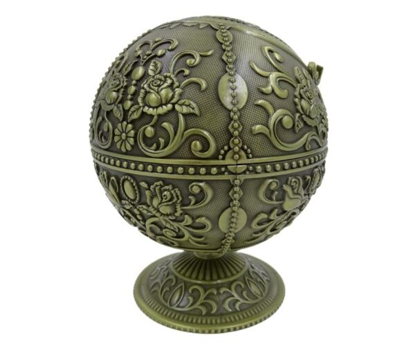 Metall Aschenbecher Globus – Exklusiver Design Aschenbecher mit Deckel