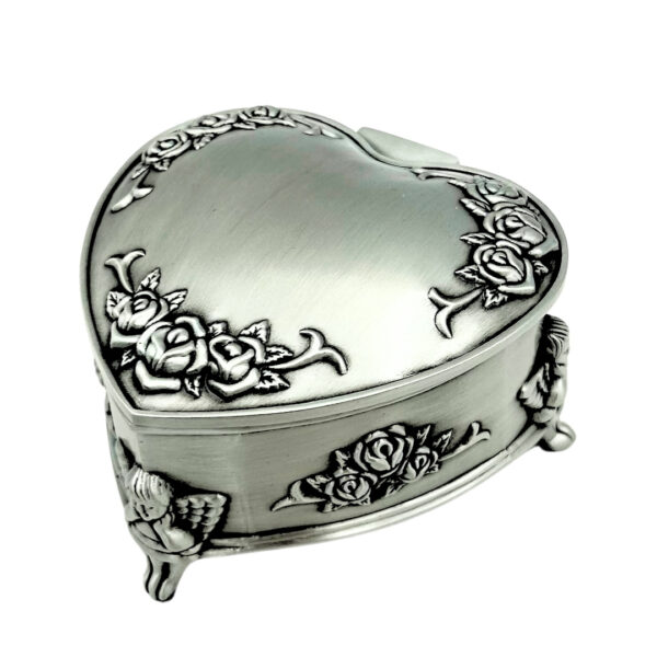 Herzförmige Schmuckschatulle Metall – Vintage – 2099