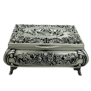 Vintage Metallschatulle Silber – Schmuckbox 2075