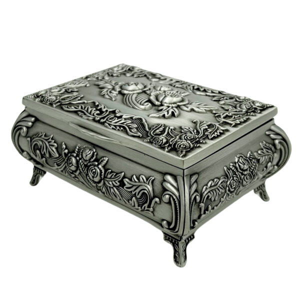 Vintage Metallschatulle Silber – Schmuckbox 2075
