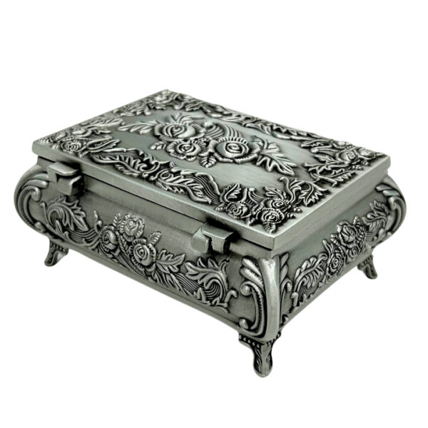 Vintage Metallschatulle Silber – Schmuckbox 2075