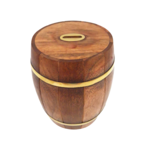 Holz Sparbüchse Fass – Rustikaler Retro-Charme
