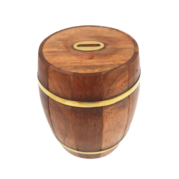 Holz Sparbüchse Fass – Rustikaler Retro-Charme