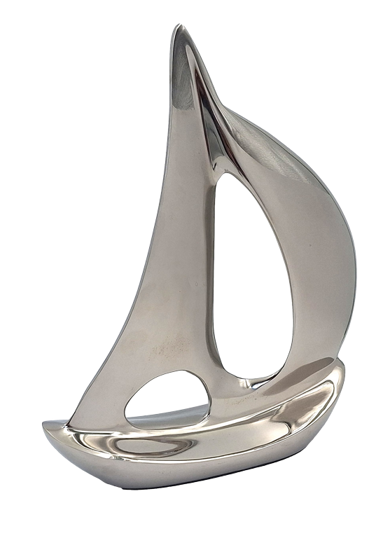 Modernes Yachtmodell Metall - Eleganter Blickfang für maritime Wohnräume