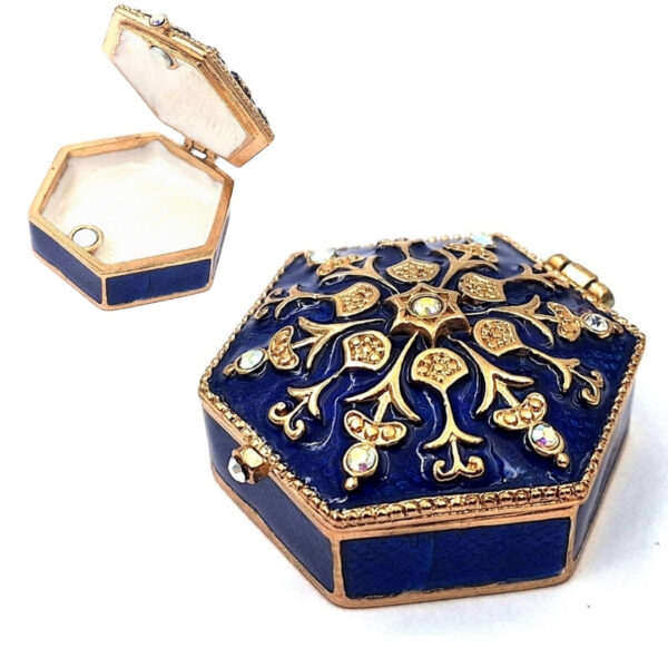 Schmuckdose Marineblau Gold – Luxuriöse Eleganz