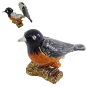 Vogel Schmuckdose Metall – Exklusive Kristall-Deko 6 cm